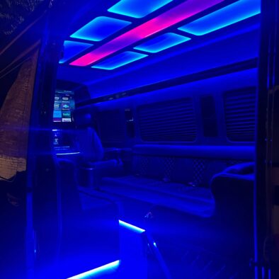 Exterior view of a Mercedes Sprinter Party Bus